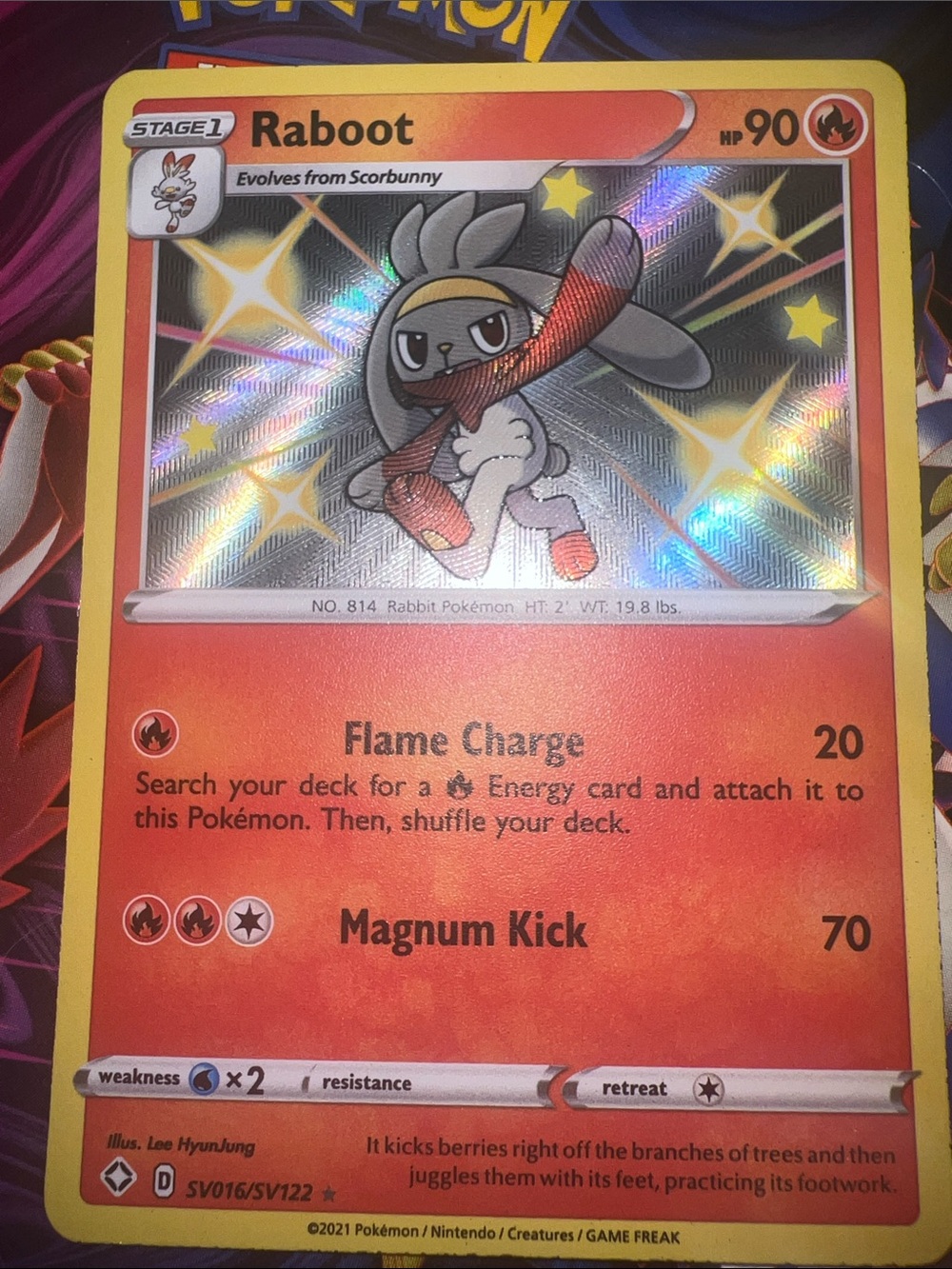 Pokemon Raboot Holo Red Yellow Trading Card - Picture 2 of 9